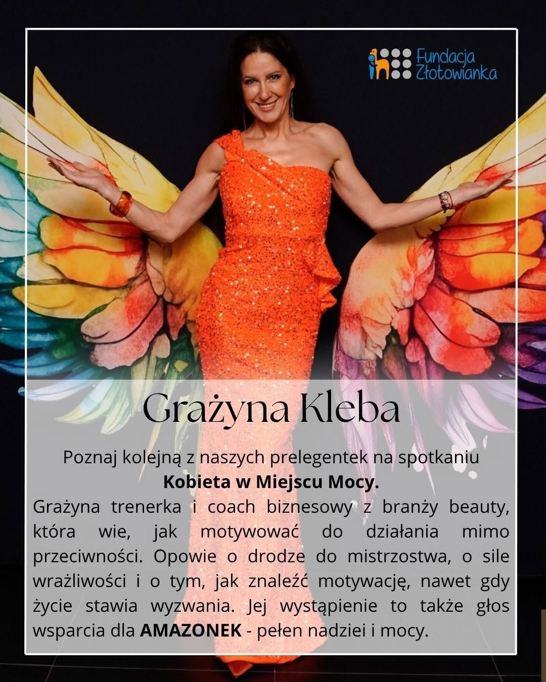 Grażyna Kleba - mentor, zaproszenie na spotkanie Kobieta w Miejscu Mocy, Fundacja Złotowianka
