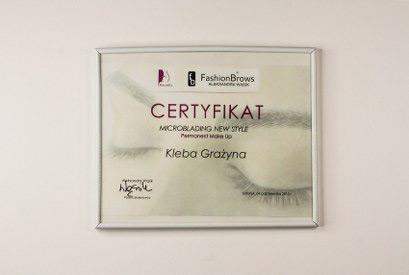 Grażyna Kleba - Certyfikat